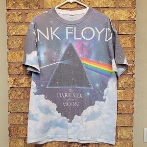 Pink Floyd Dark Side of the Moon Prism Graphic Tee Galaxy All Over Print Size L